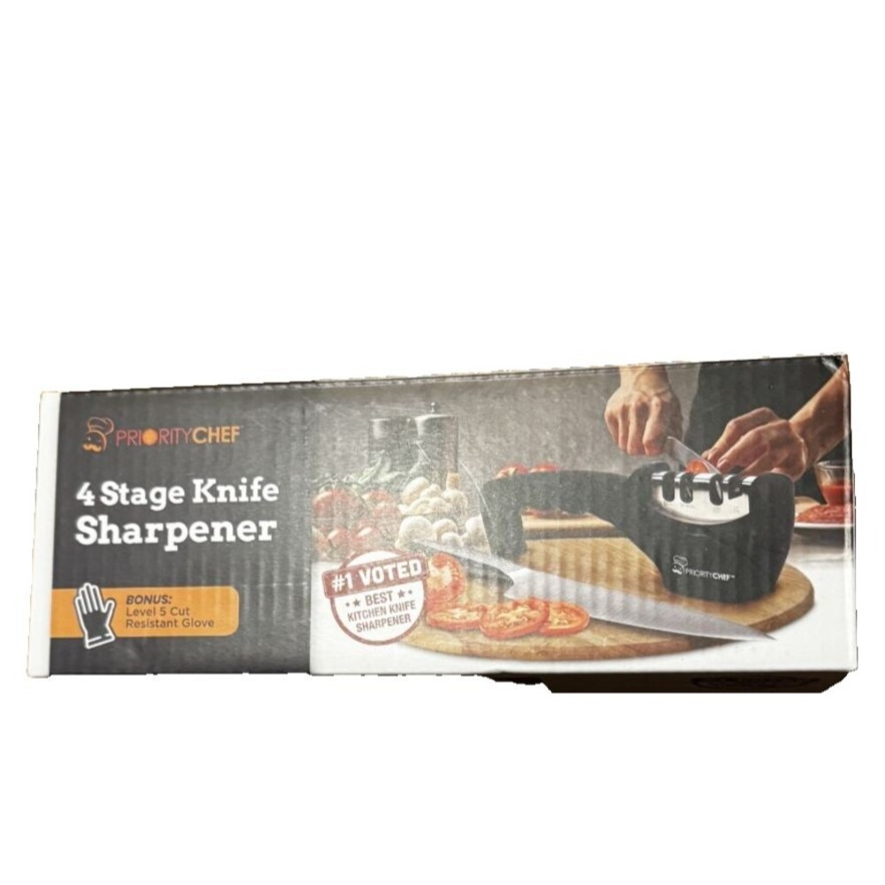PriorityChef 4-Stage Knife Sharpener Kitchen Knife & Scissor Sharpener NEW
